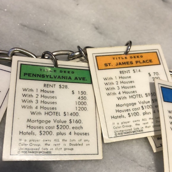 Monopoly Card Vintage Charm Bracelet (1980s) -NWT - Picture 5 of 7